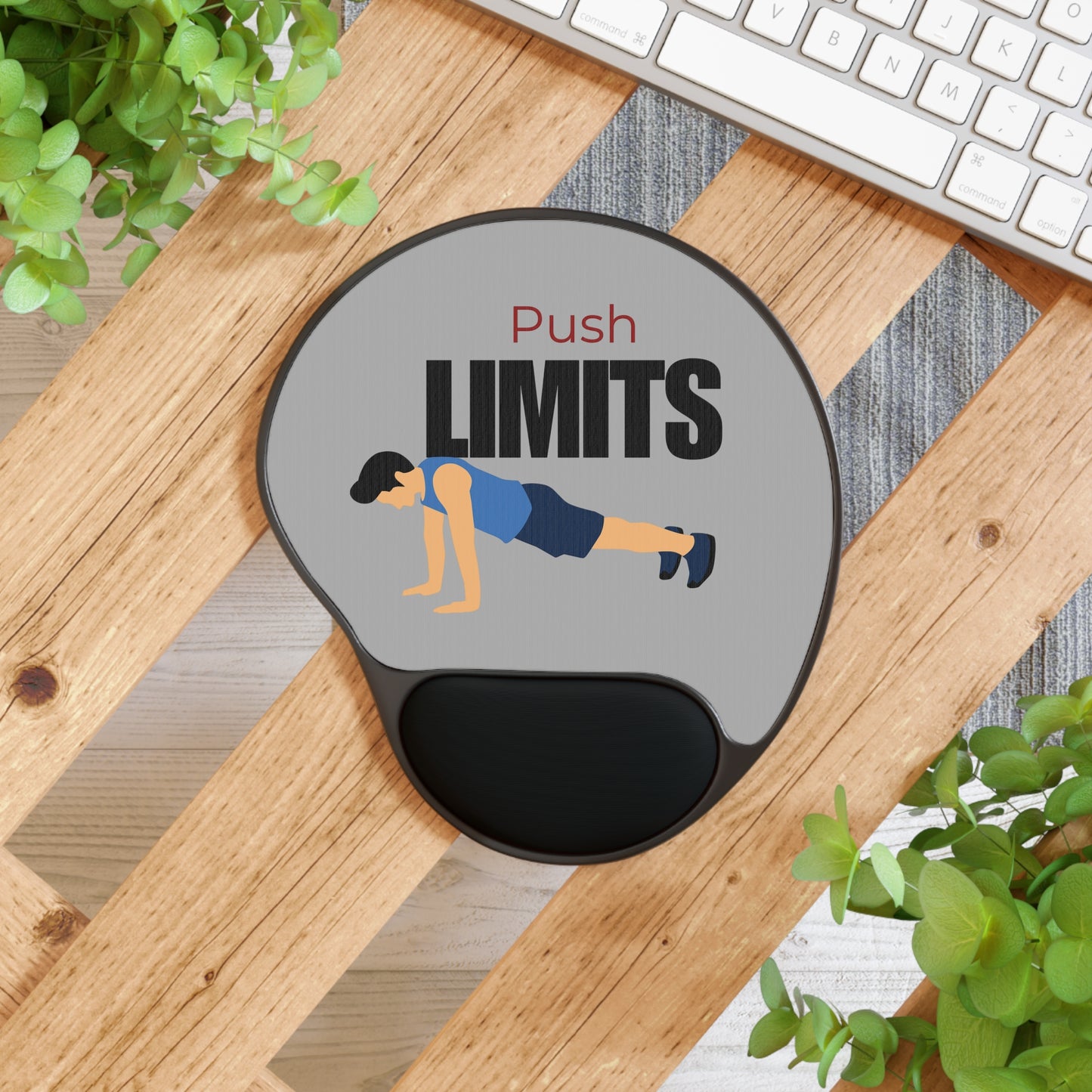 Push Limits Wrist Rest Mouse Pad - Gray