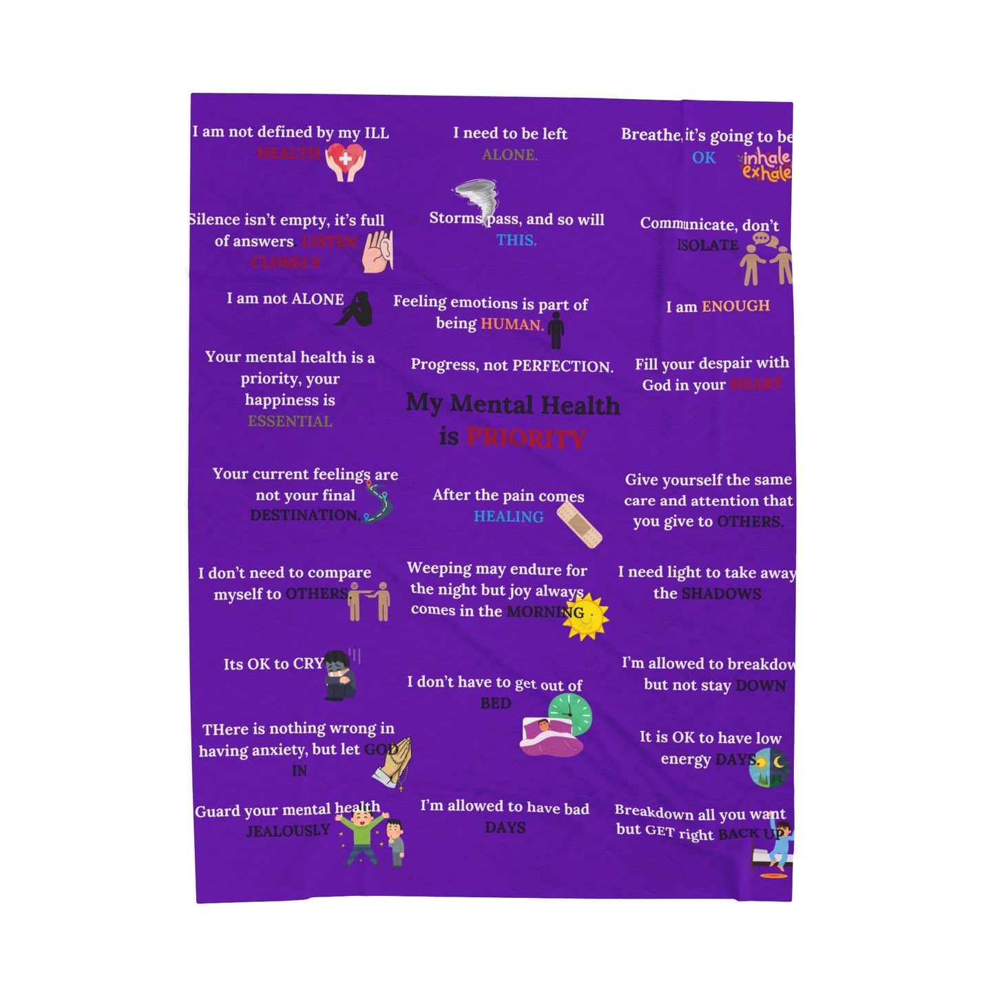 Mental Health Blanket - Purple