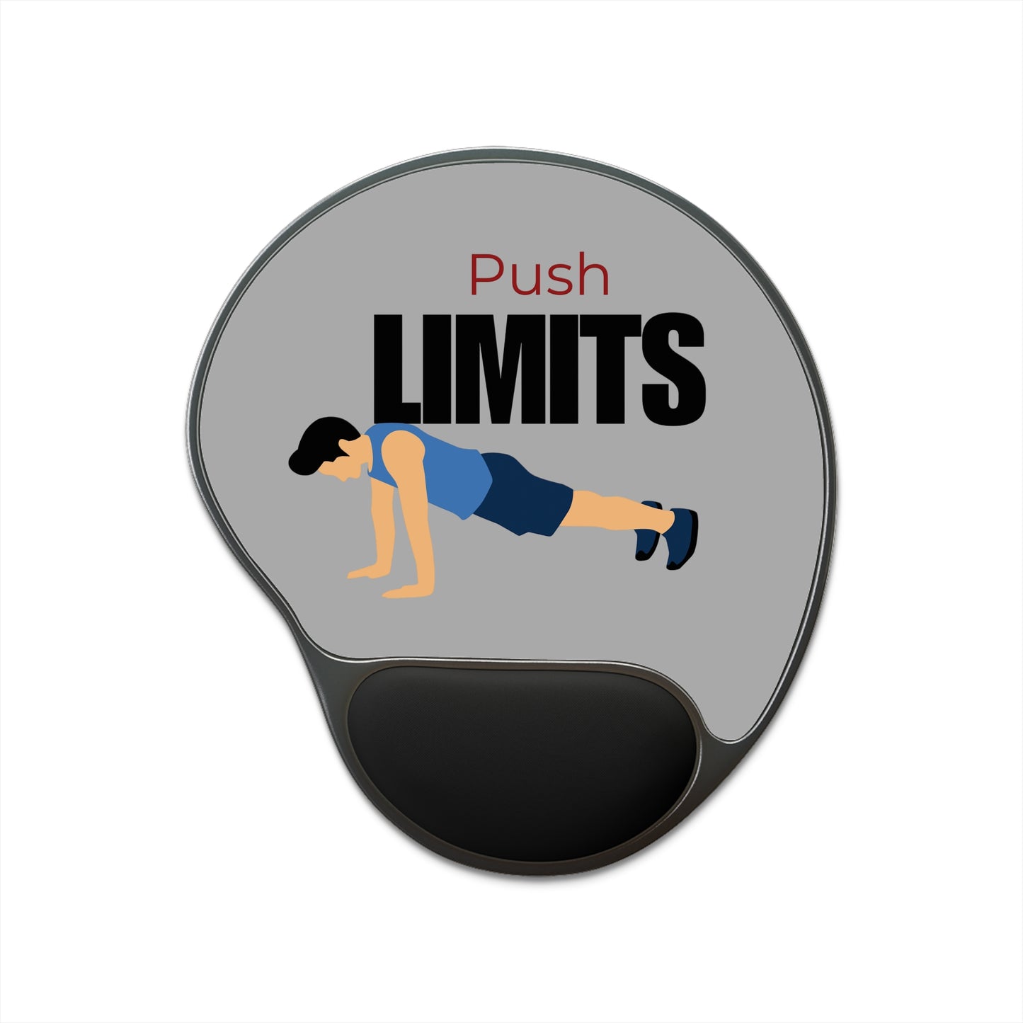 Push Limits Wrist Rest Mouse Pad - Gray