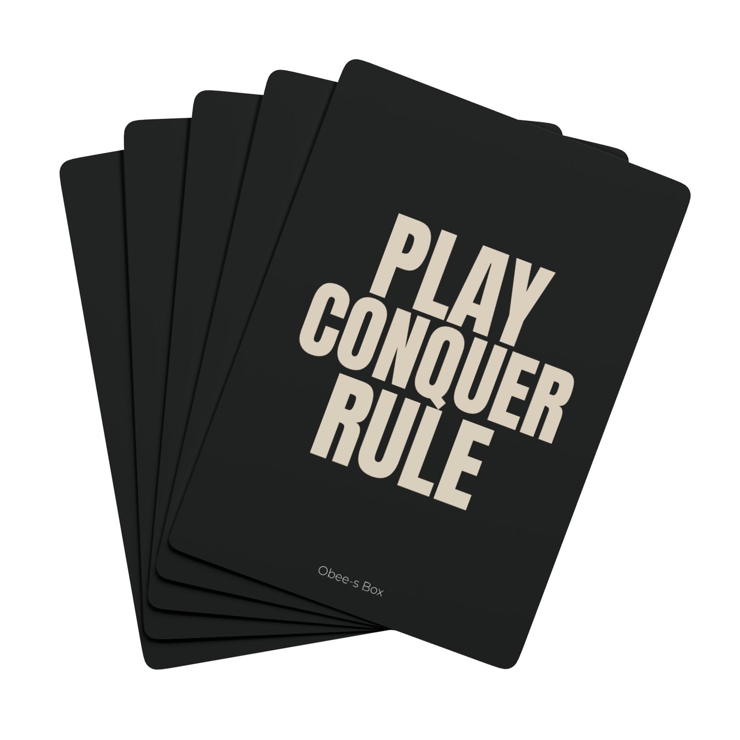 PLAY, CONQUER, RULE Poker-Themed Playing Cards Set