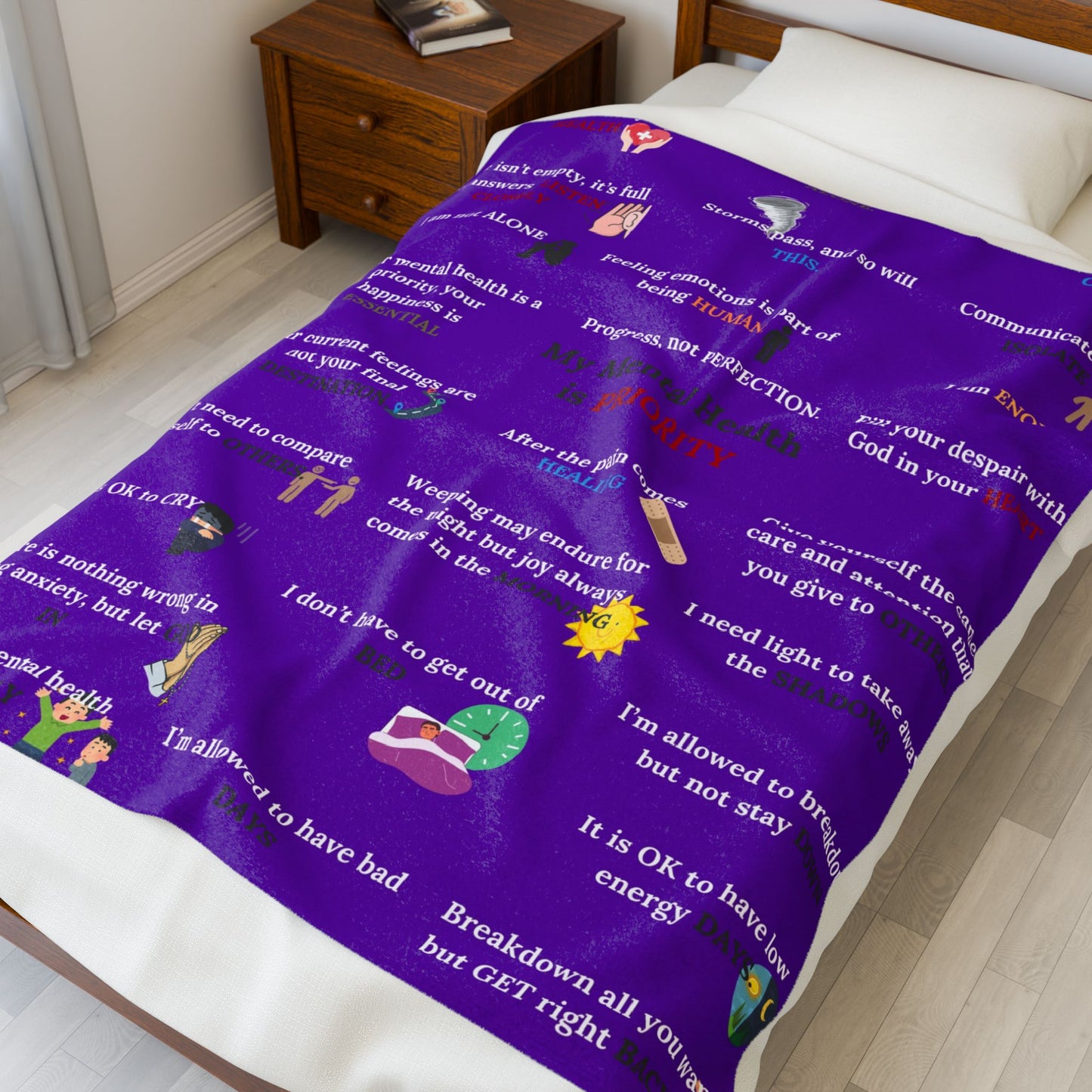 Mental Health Blanket - Purple