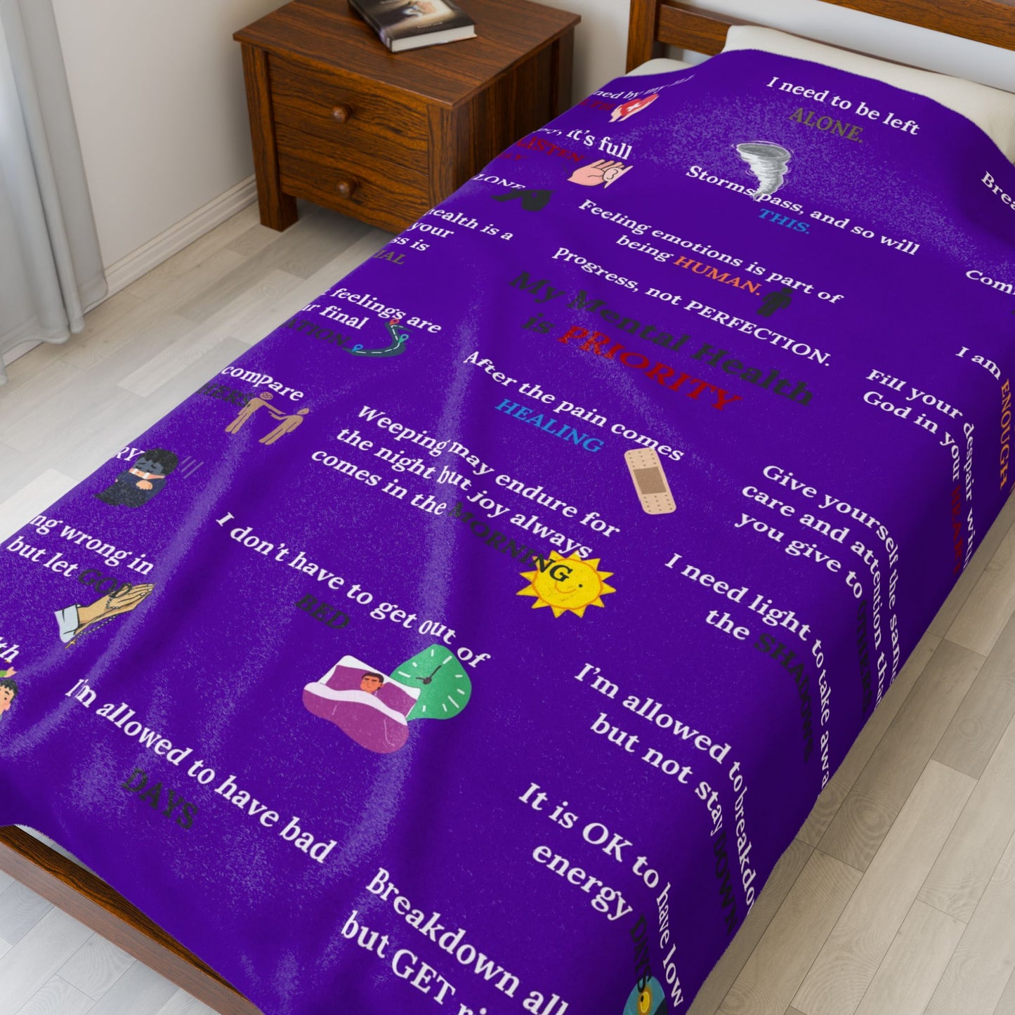 Mental Health Blanket - Purple