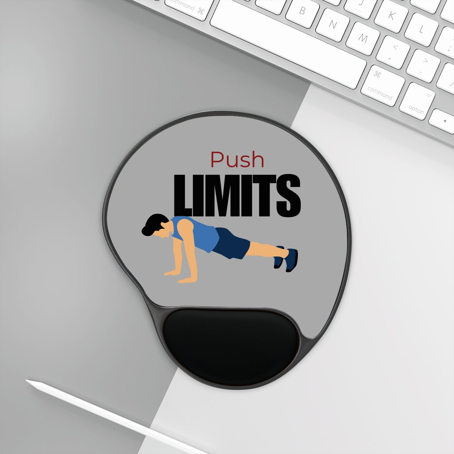 Push Limits Wrist Rest Mouse Pad - Gray