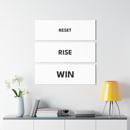 RESET. RISE. WIN. in Wall Art