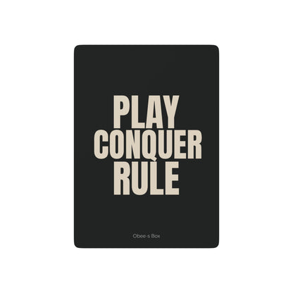 PLAY, CONQUER, RULE Poker-Themed Playing Cards Set
