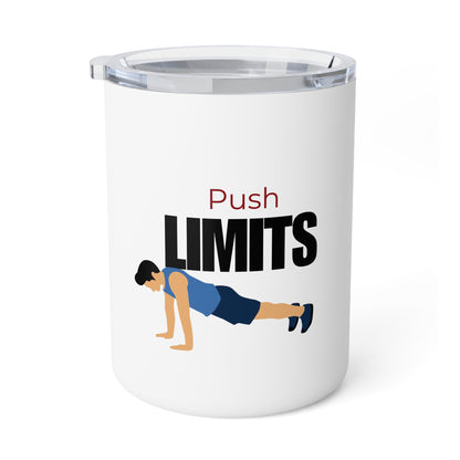 10oz Insulated Coffee Mug with Push Limits Design